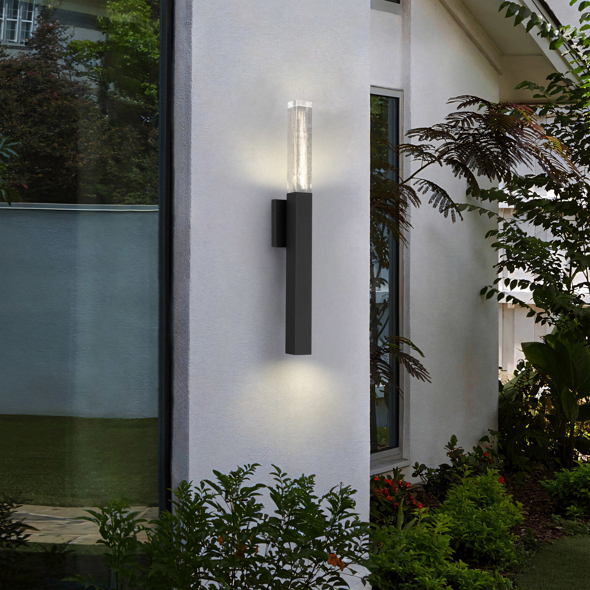 Folio LED 31.25 inch Sand Black Outdoor Wall Sconce